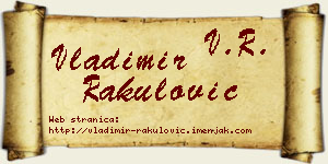 Vladimir Rakulović vizit kartica